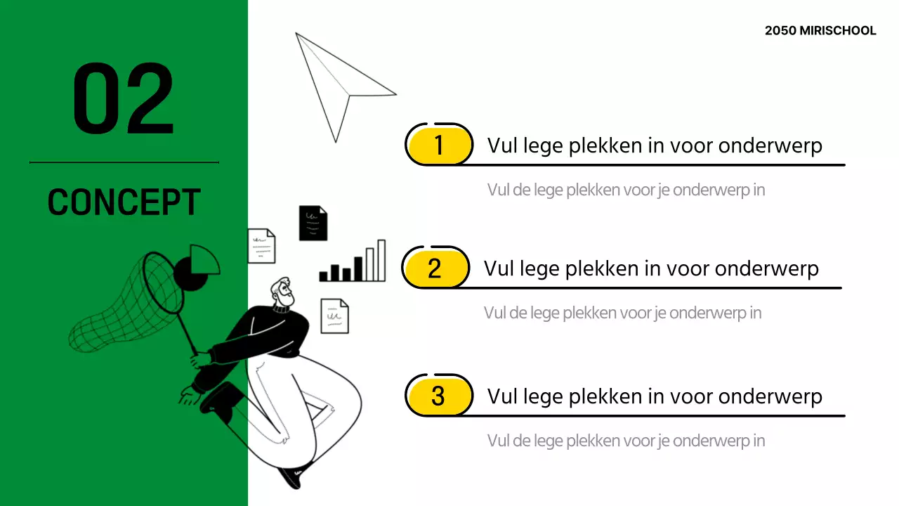 Een eenvoudige, groene schoolintroductie-hand-out