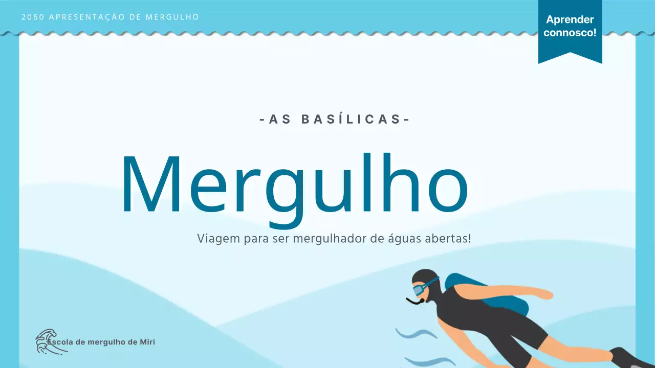 Introdução à formação de mergulho com conceito de ilustração do oceano azul claro