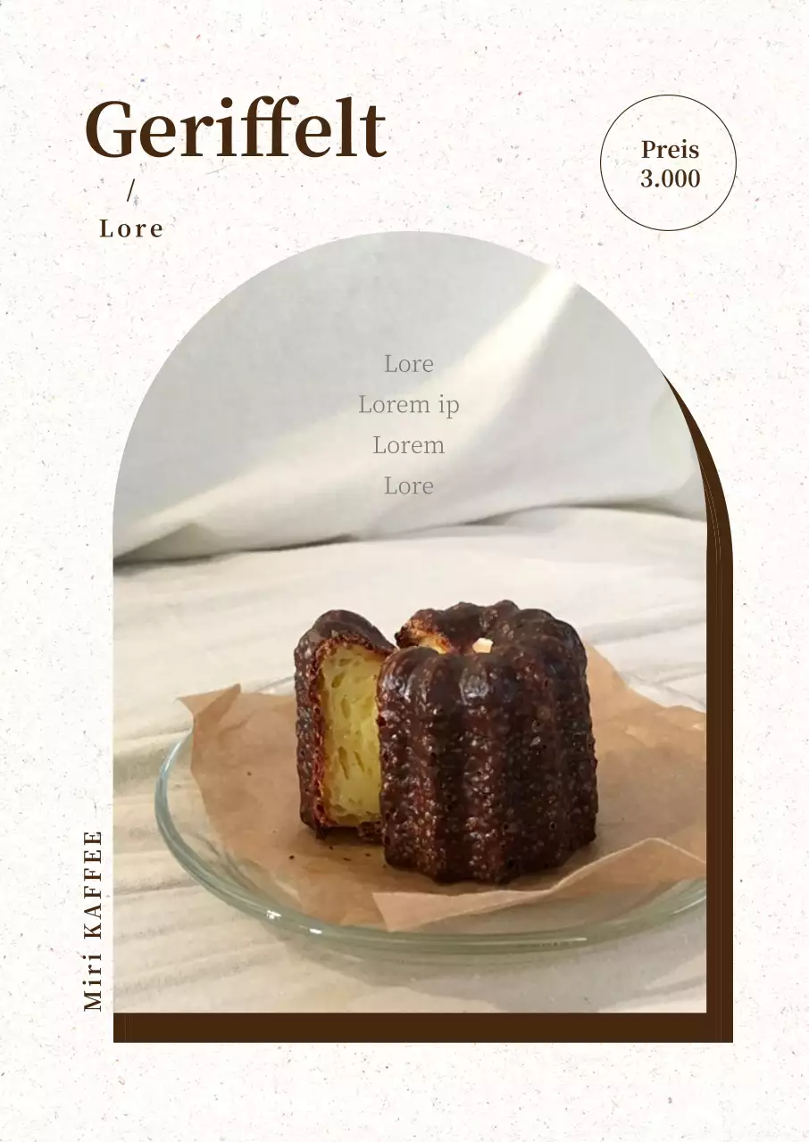 Einfaches Cafe Dessert-Menü Werbeplakat in beige Farbe