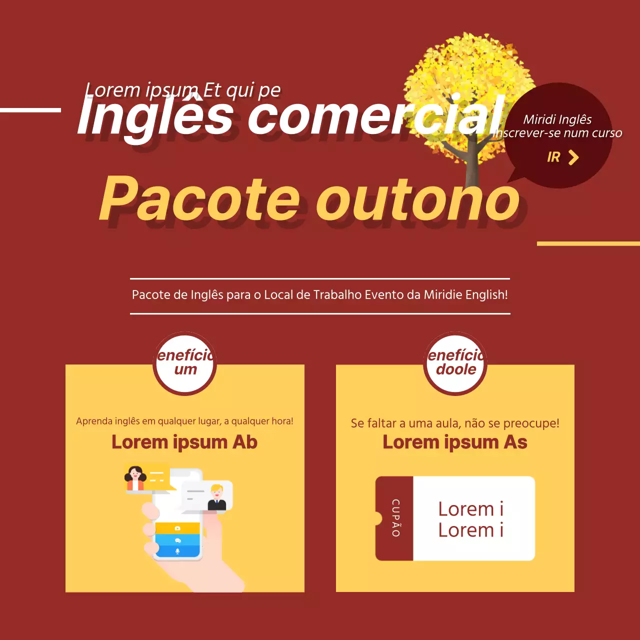 Pacote de outono de Inglês para o Trabalho