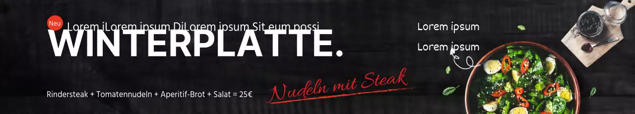 Rabatt auf Steak-Menü