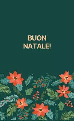 Etichetta natalizia verde con scarabocchio illustrato