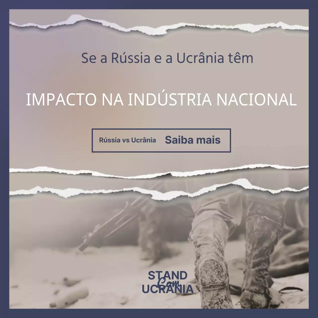 Comunicar a guerra em bege e azul-marinho