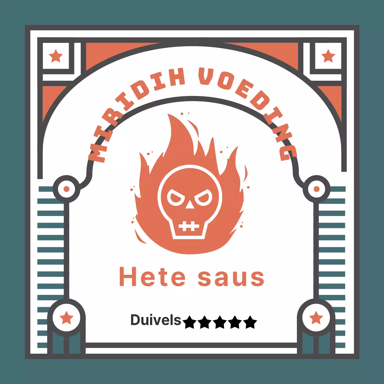 Vintage Gekleurde Hete Saus Stickers