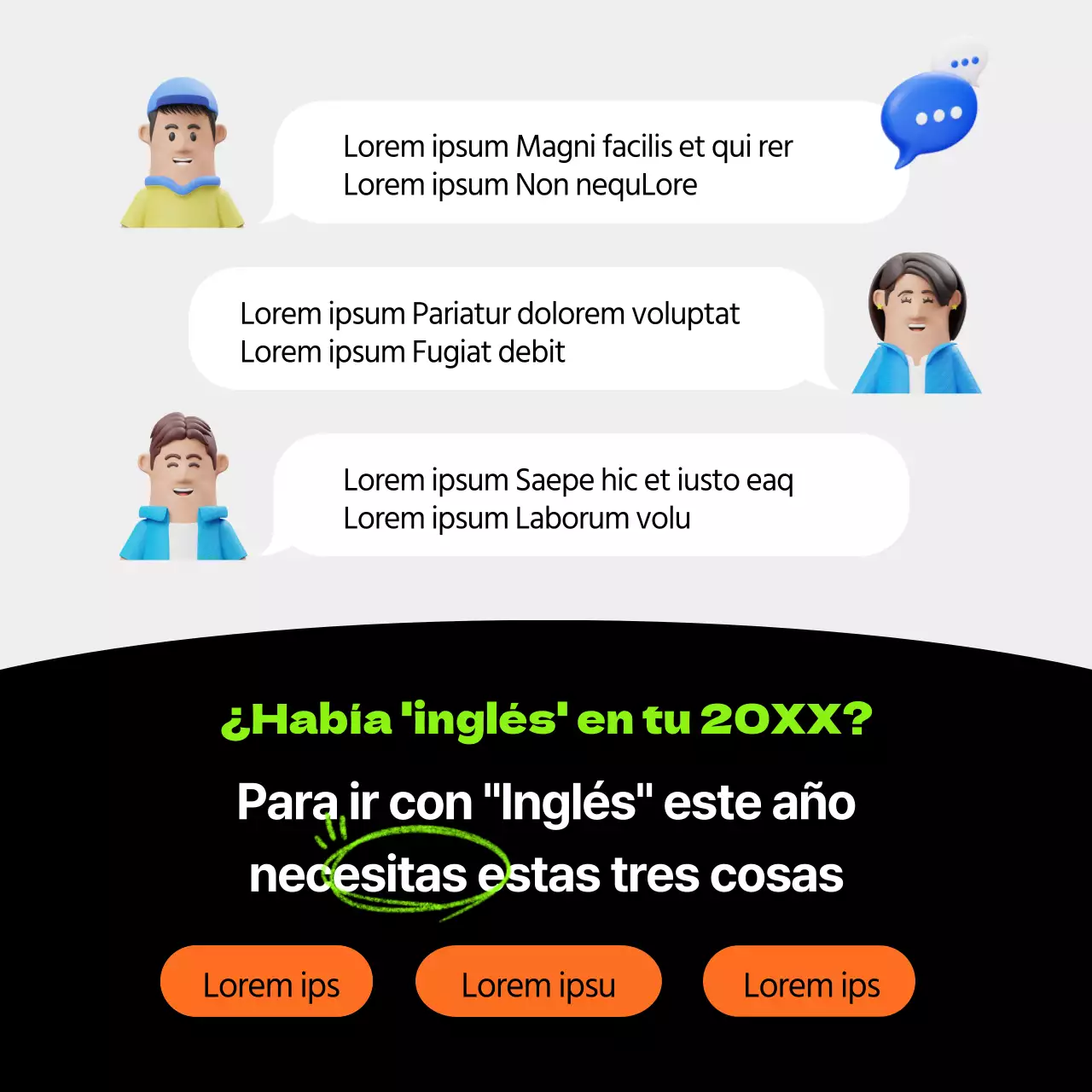 Un reto sencillo con un tema negro en 3D (CardNews)