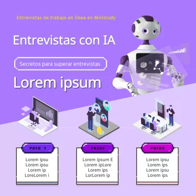 Consultoría profesional sobre entrevistas de IA en morado