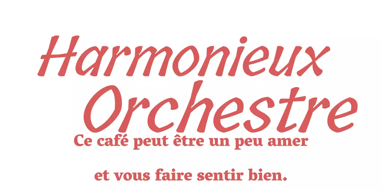 Pour un concept de café haut de gamme avec le texte anglais en rouge.