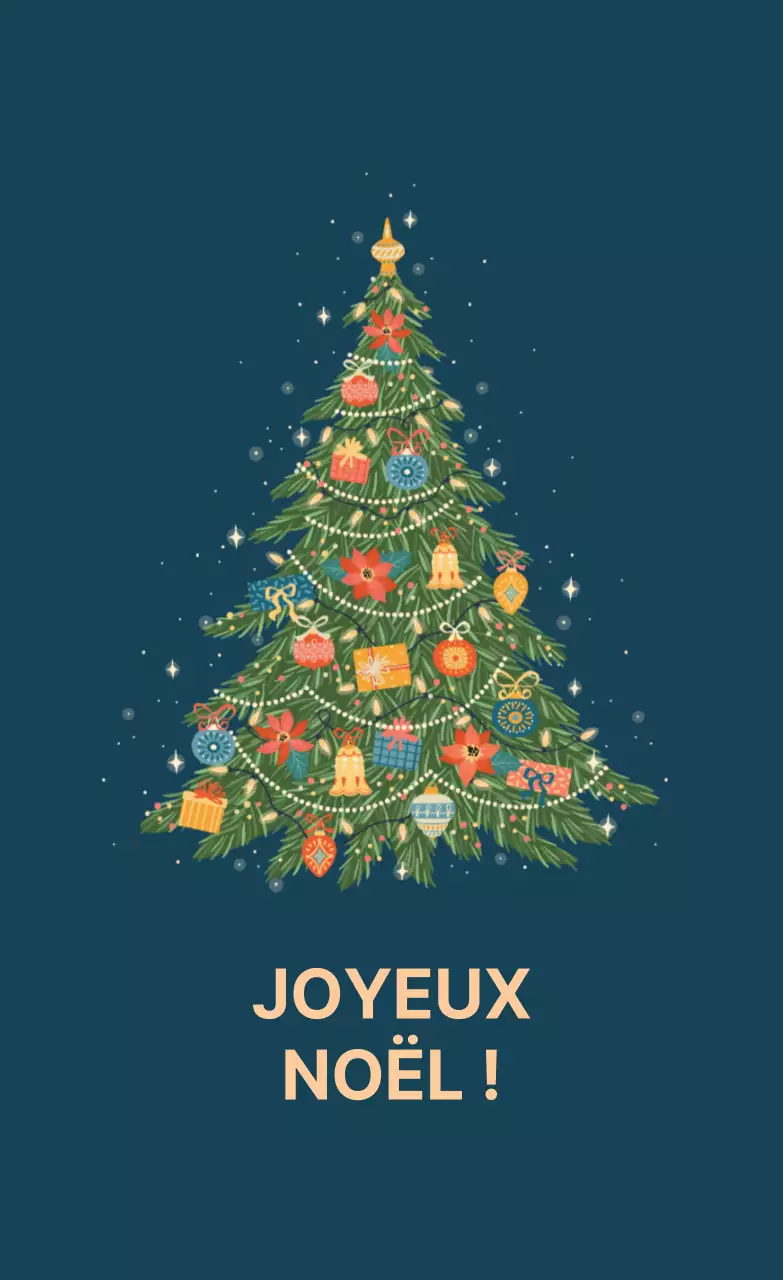 Étiquette de Noël de l'anniversaire illustré en bleu
