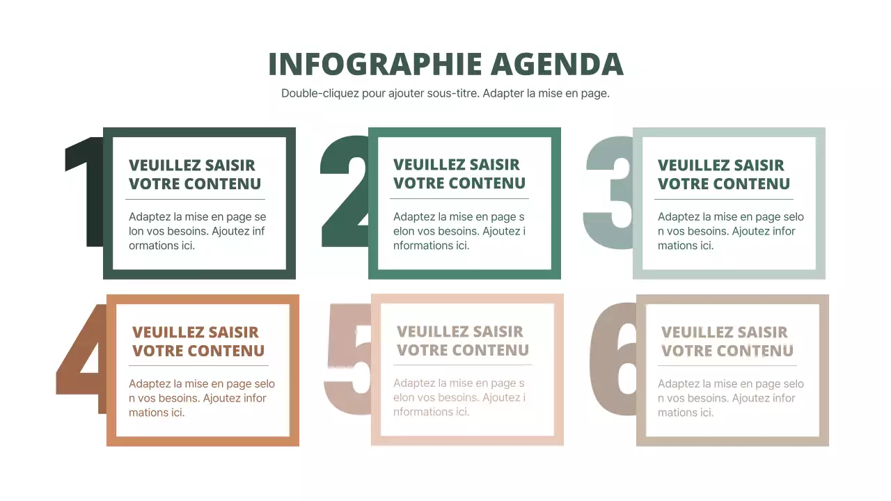 Un simple diagramme numérique vert et brun de l'Agenda