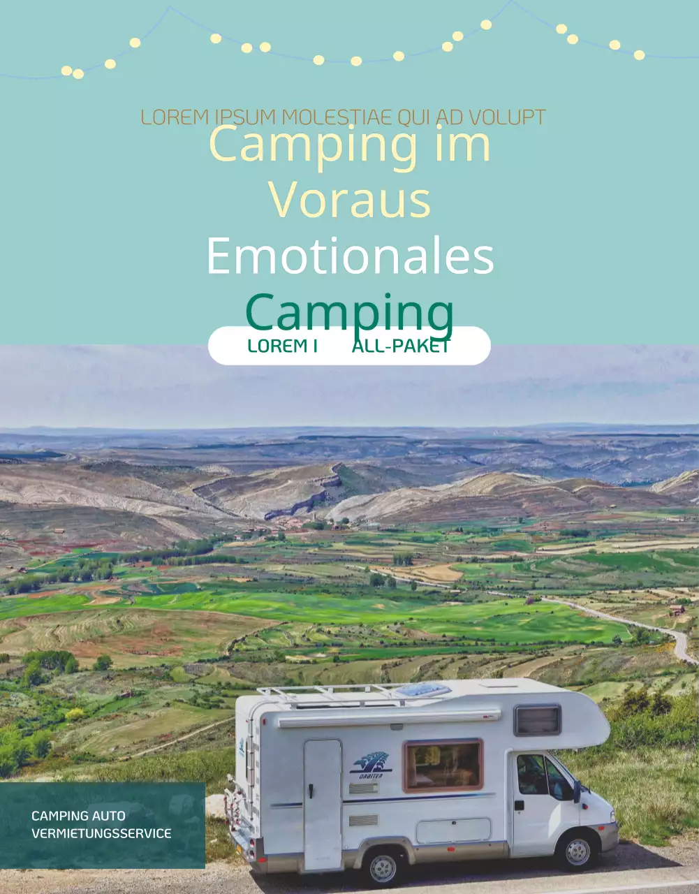 Ein Leitfaden für eine einfache Wohnmobilvermietung in mint und gelb