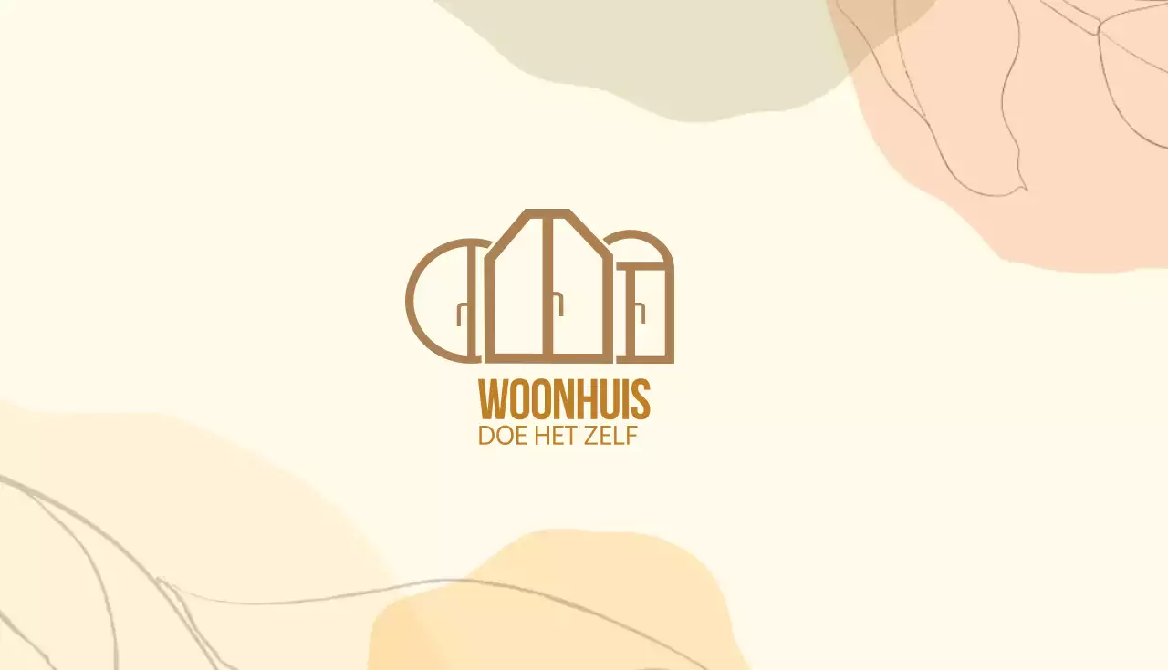 Geel beige illustratie logo kunst school visitekaartje