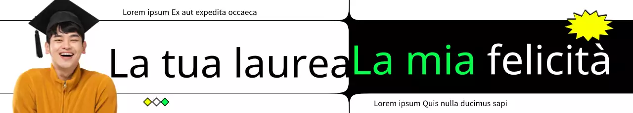 Design di laurea alla moda con linee pulite