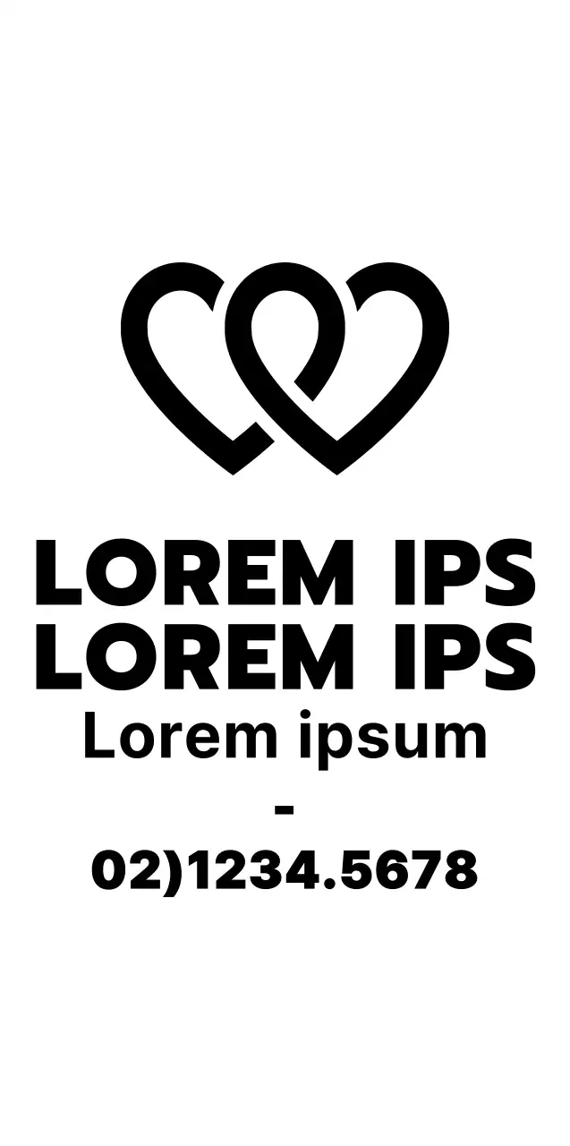 Stile semplice e pulito del logo con simbolo del cuore per la promozione e la vendita di assicurazioni non vita