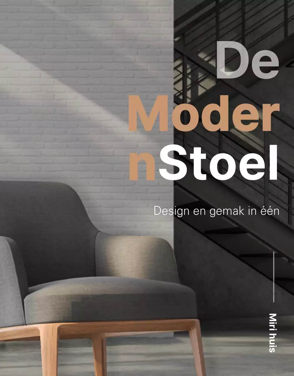 Eenvoudige moderne stoel in grijs en bruin