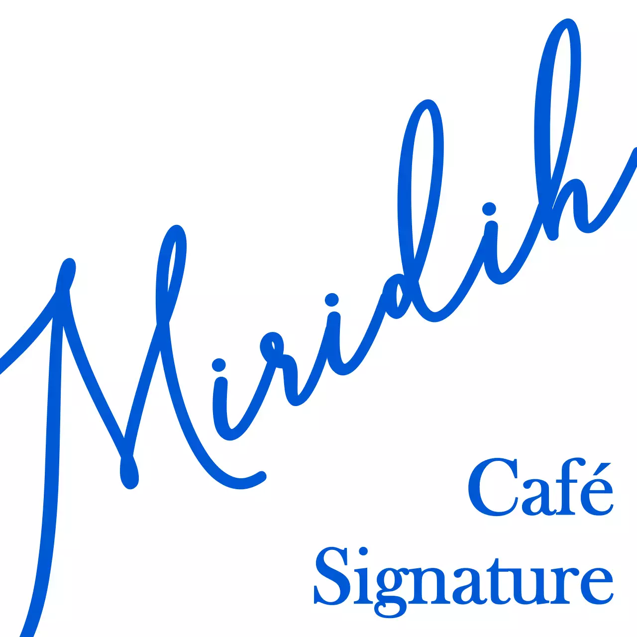 Combinaisons émotionnelles d'écriture et de texte en bleu vif Pour les promotions et les marchandises des cafés.