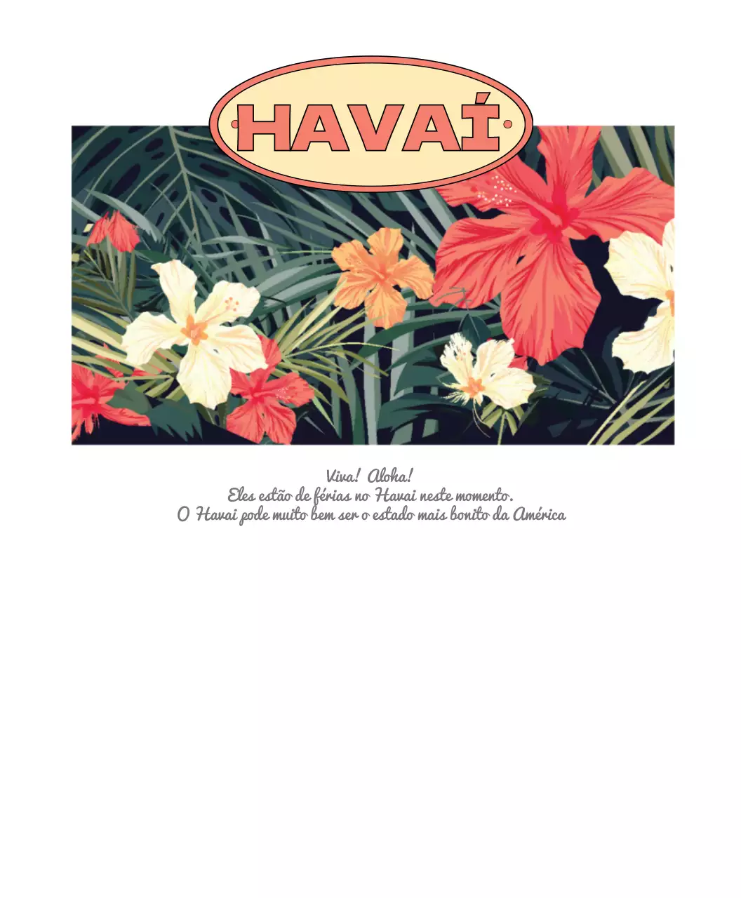 Ilustração floral havaiana de verão