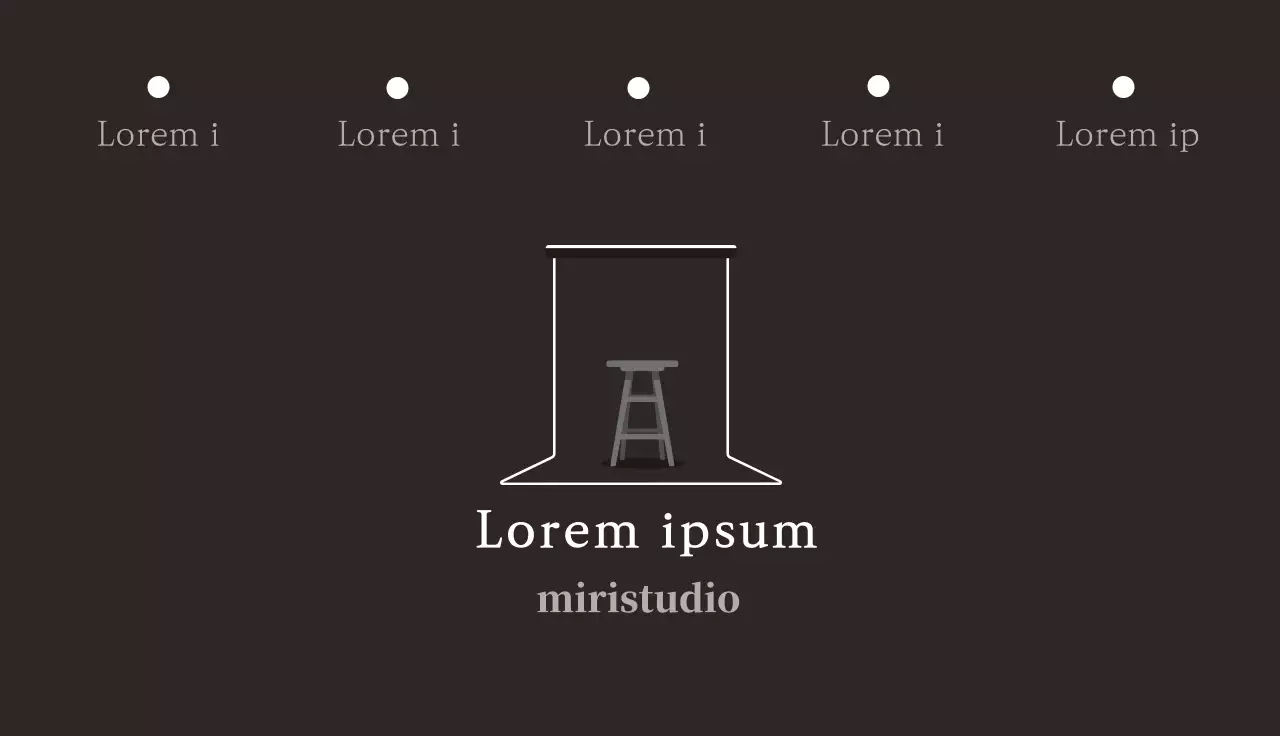 Retro fotostudio met bruine illustraties