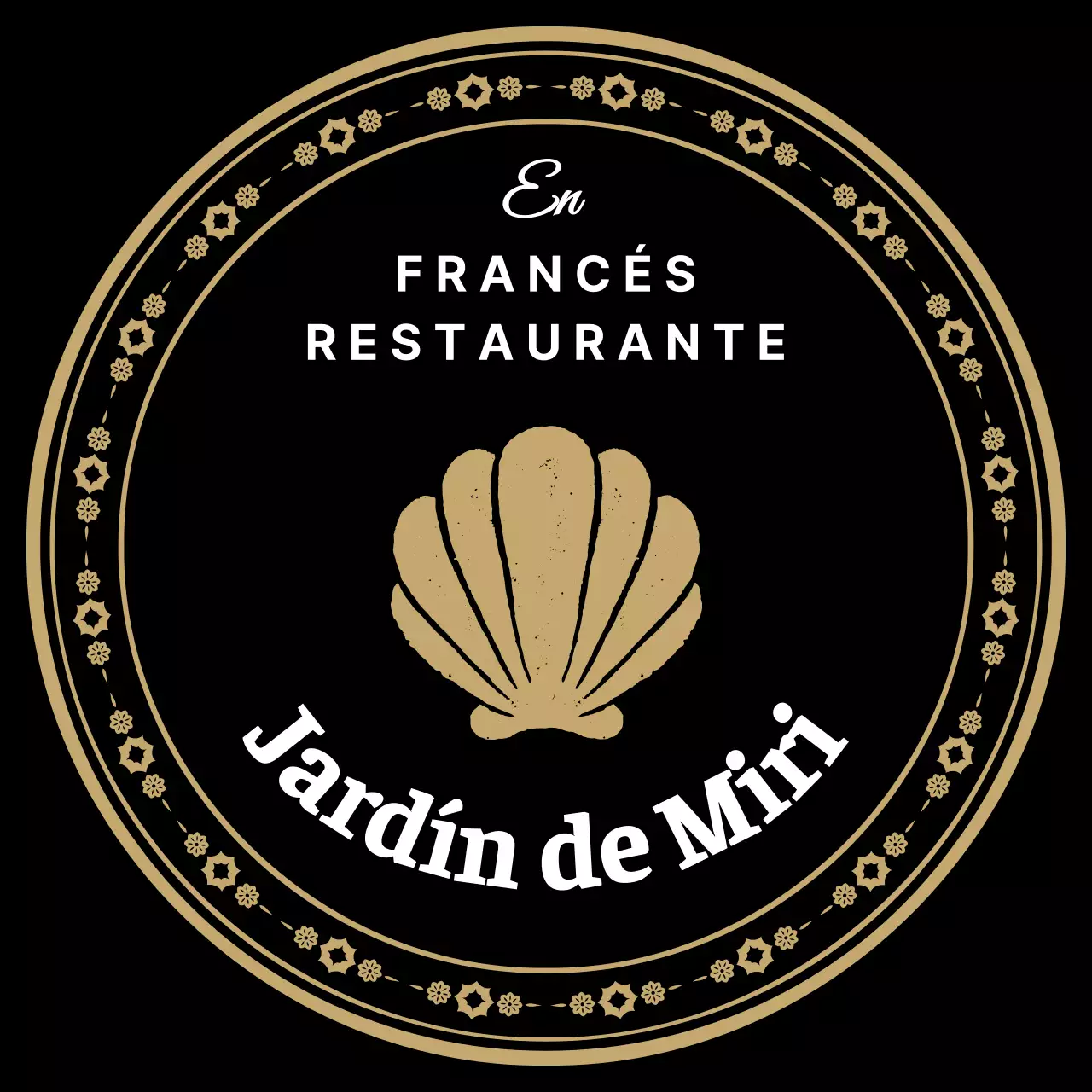 Restaurante francés con marco dorado ornamentado