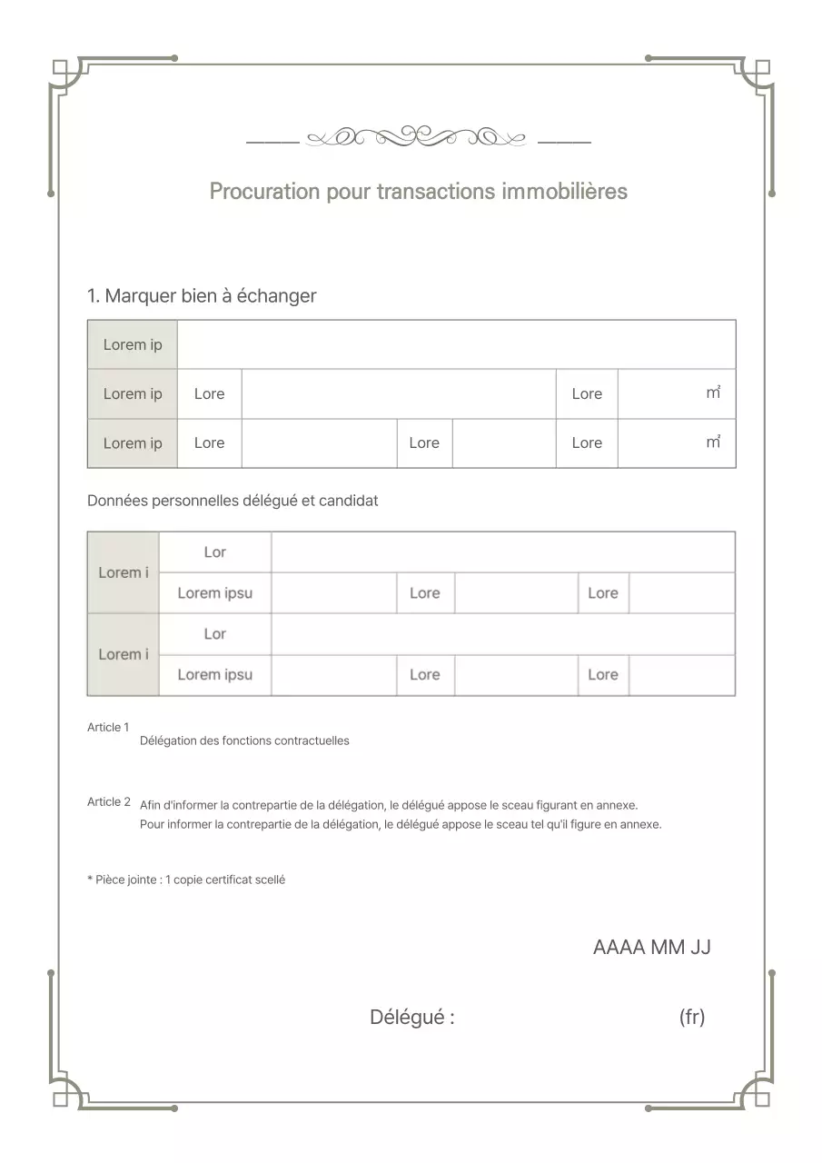 Transactions immobilières documentées Procuration Agent Délégué Immobilier