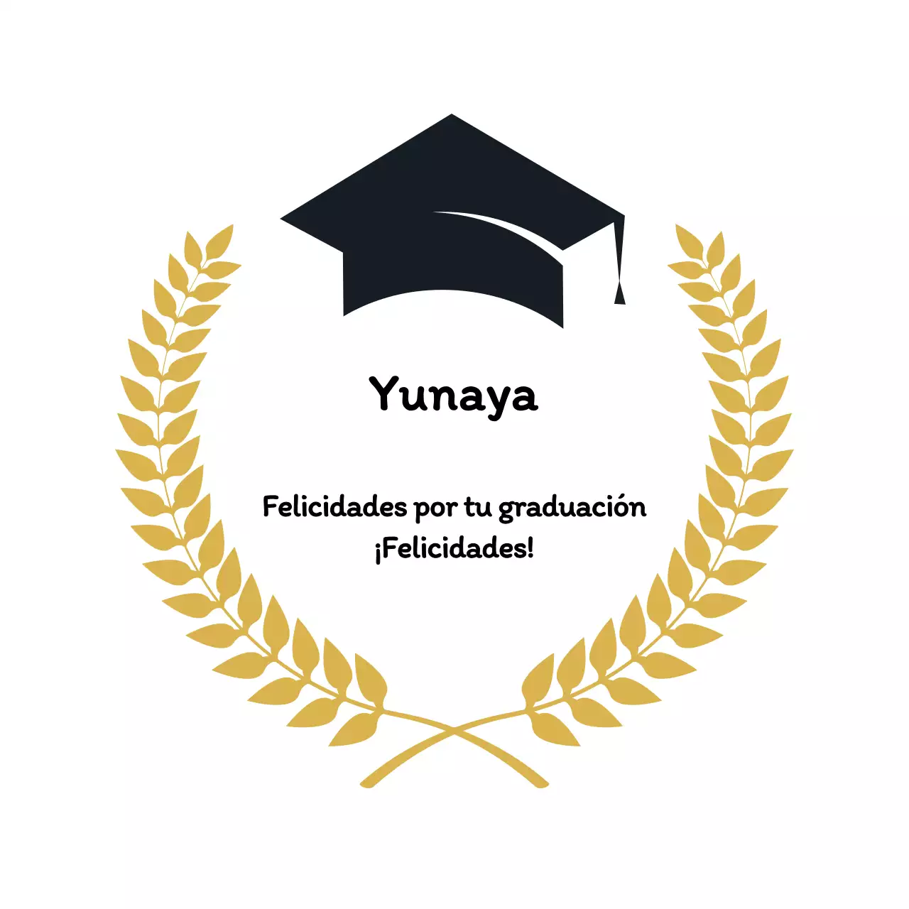 Ilustración en negro y oro celebración de la graduación