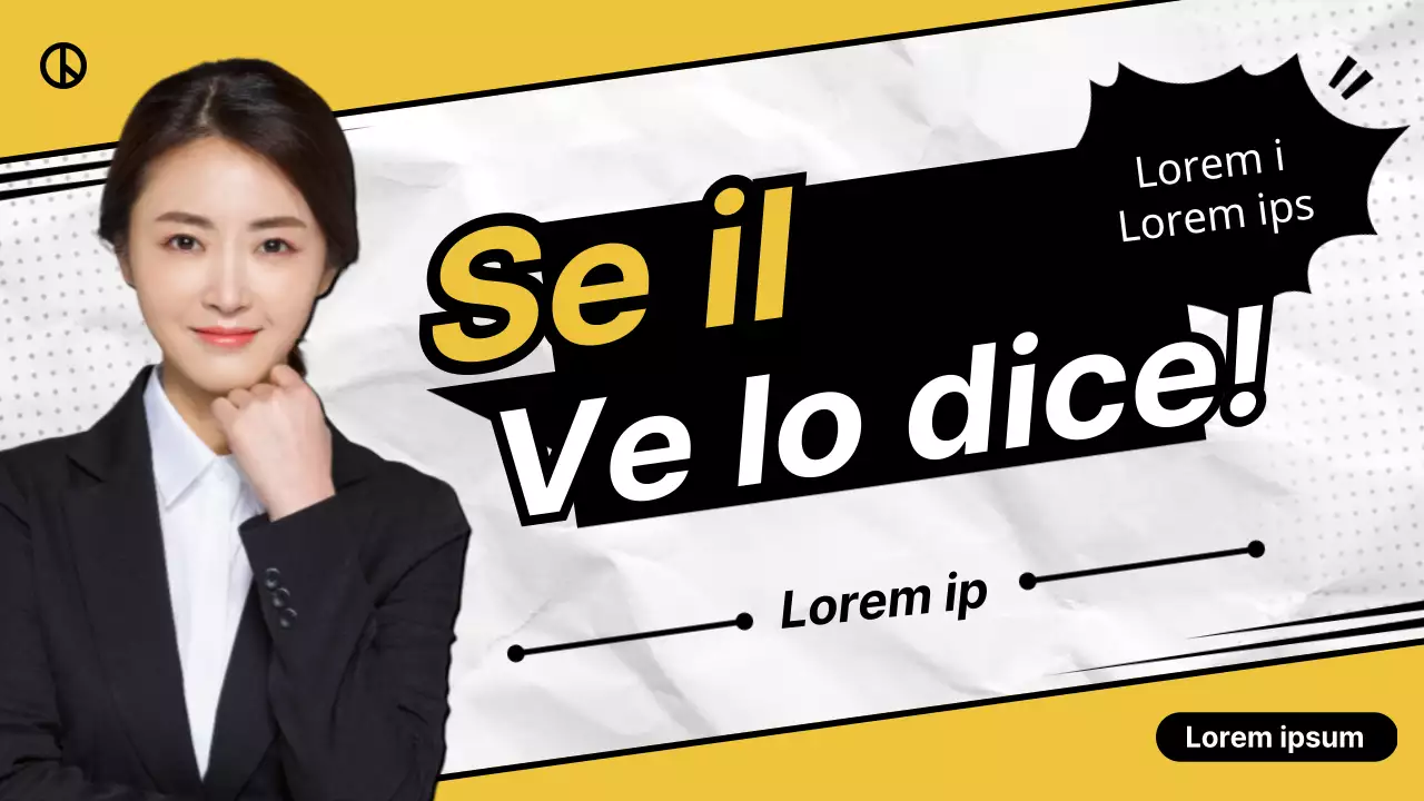 Informativo con il tema dei cartoni animati gialli