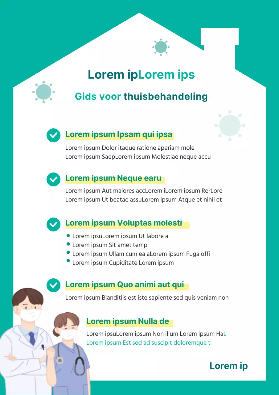 COVID-19 thuisverzorgingsinstructies in munt