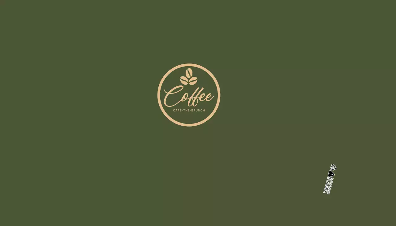 Motif de gobelets en papier or et vert pour cafés