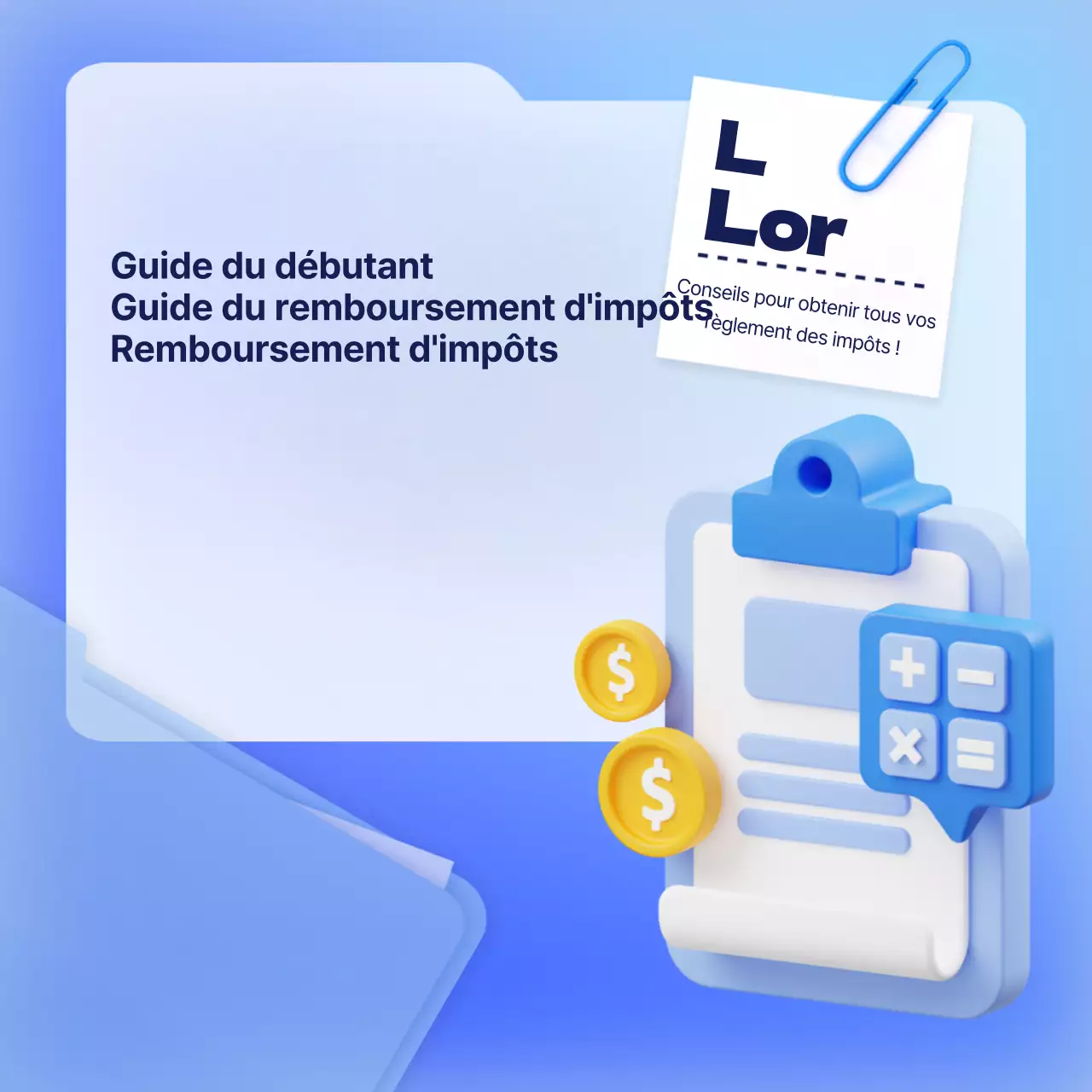 Guide de règlement des impôts de fin d'année avec concept de dossier coloré dans le ciel