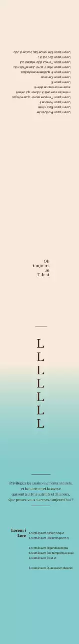 Étiquette millefeuille bleu ivoire dégradé