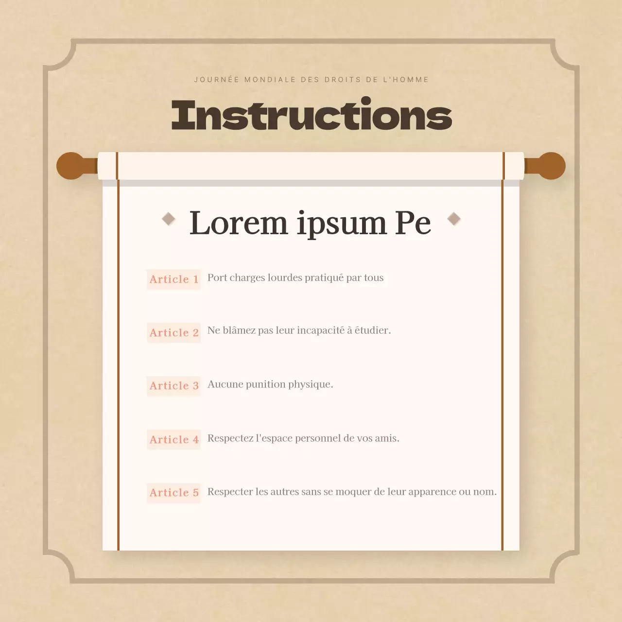 Carte de la Journée mondiale des droits de l'homme de DuclassNews Design