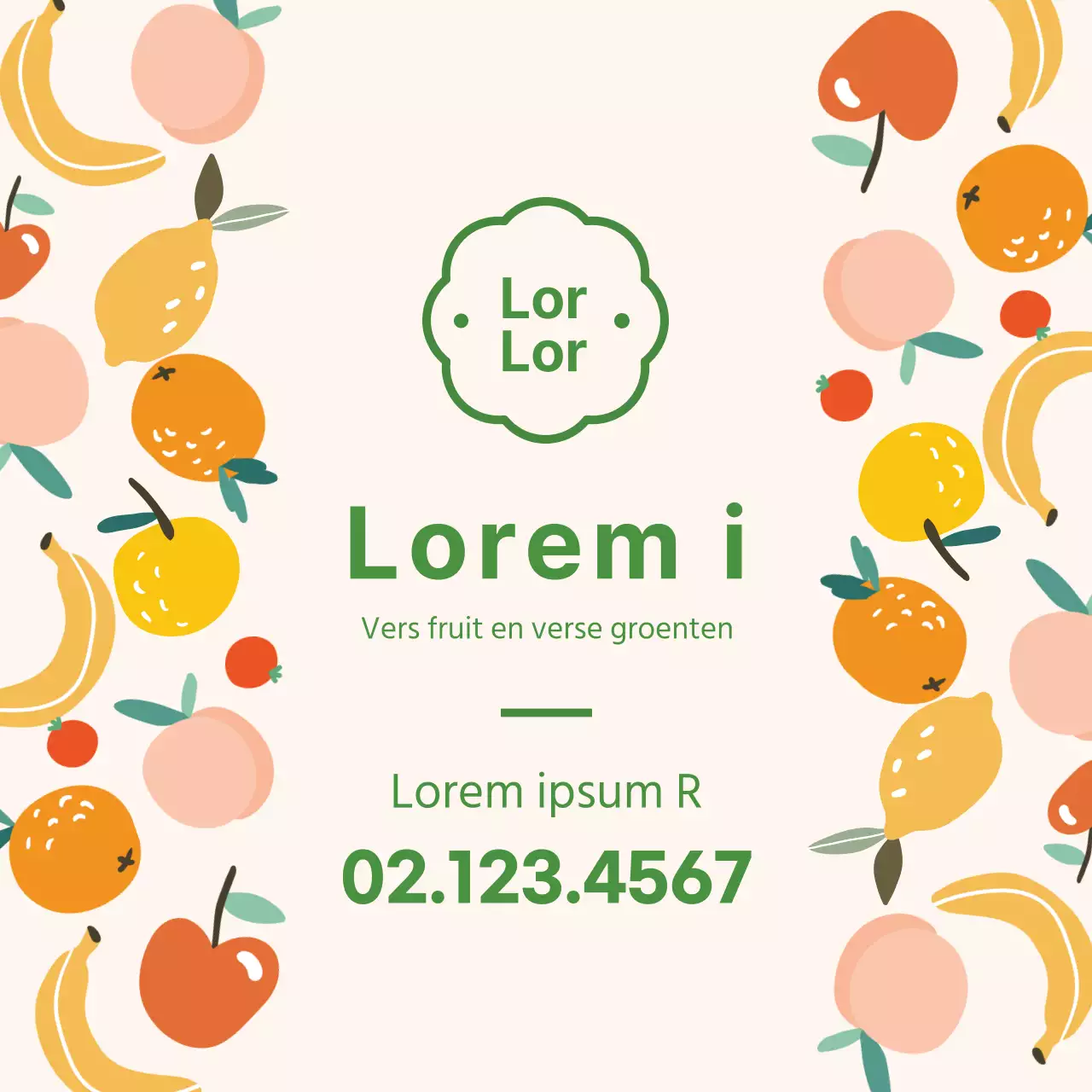 Groene illustratie schattig fruit groenteboer