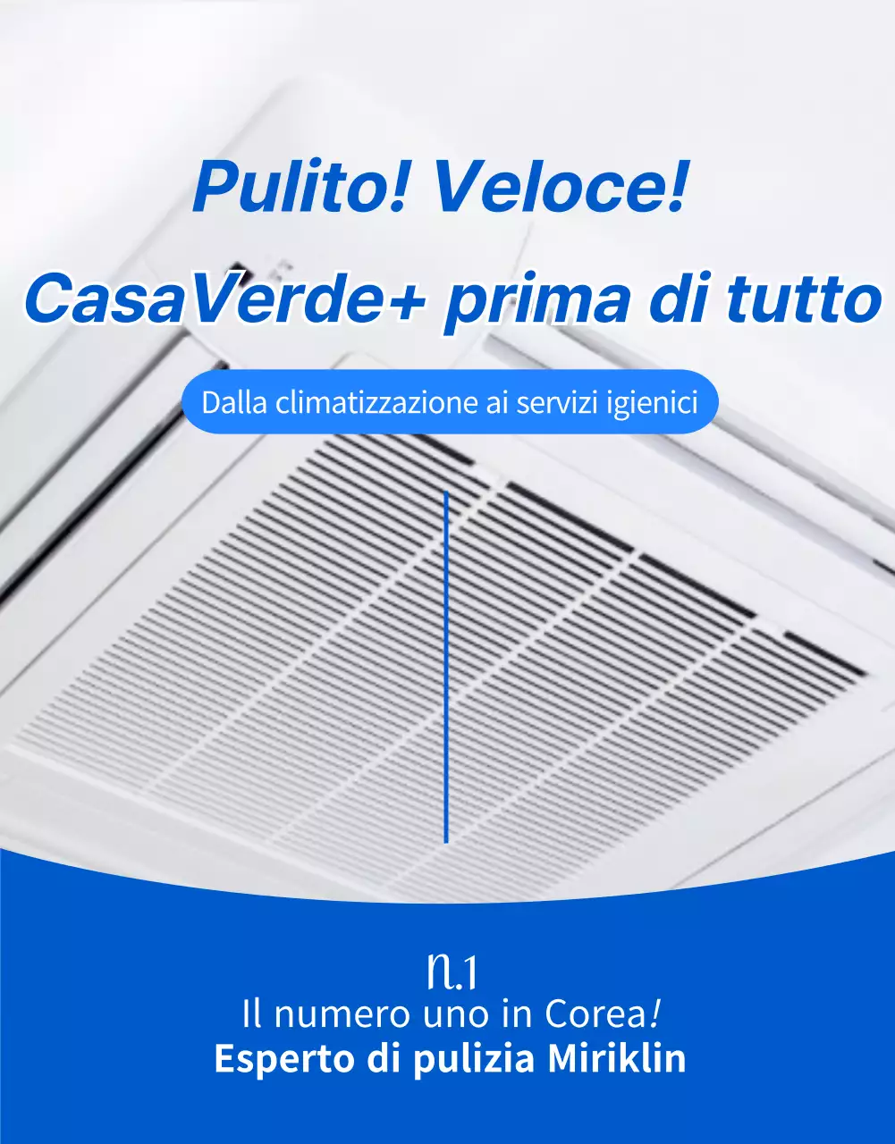 Servizio di pulizia dei condizionatori blu, ordinato e professionale (pagina di dettaglio)