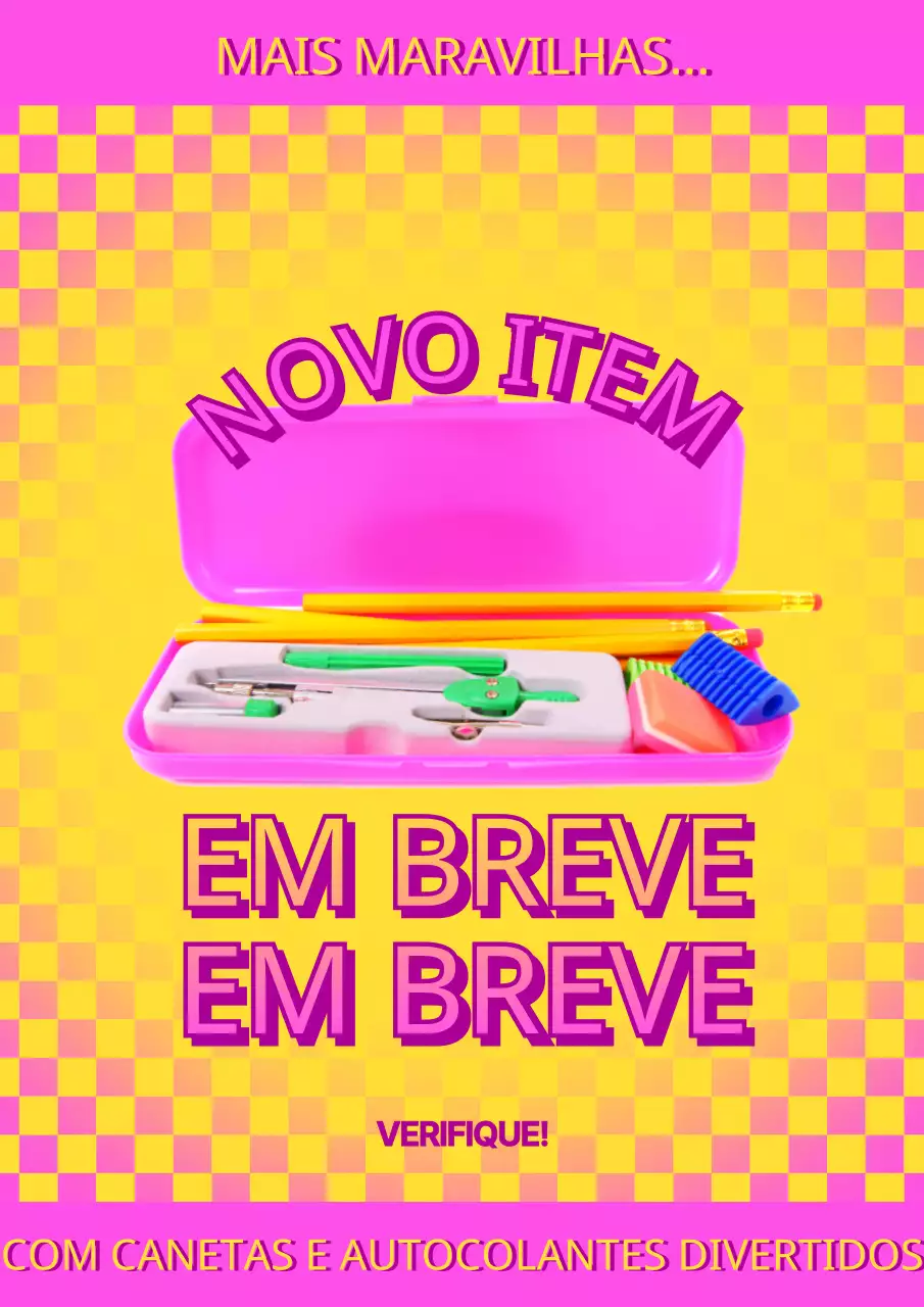 Apresentação de um novo produto de papelaria cor-de-rosa e amarelo