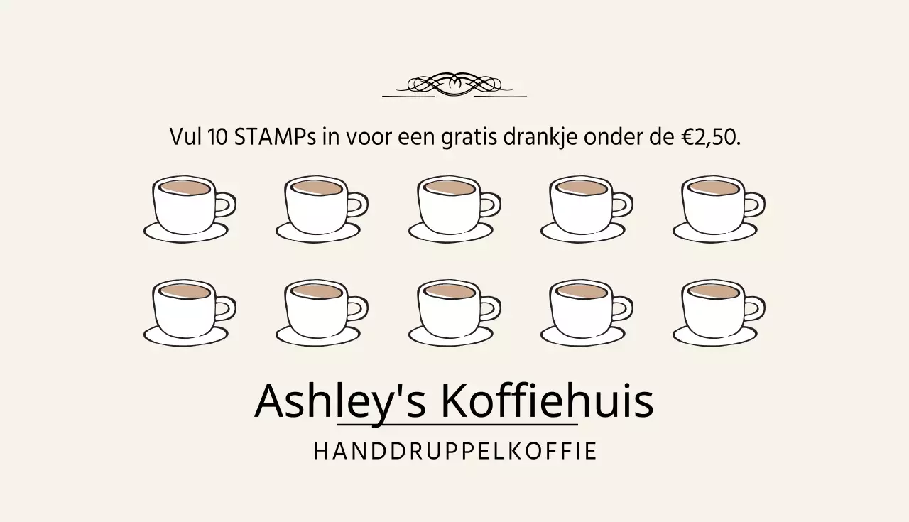 Café coupon visitekaartje