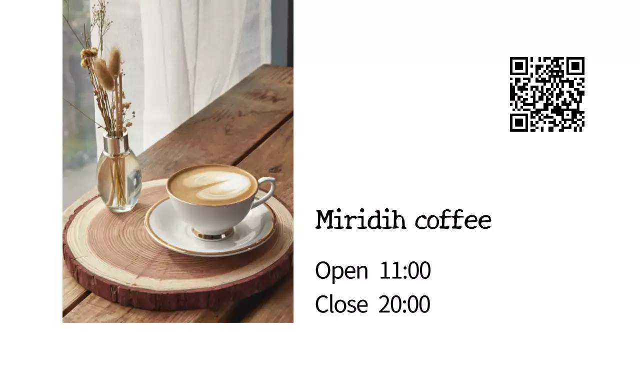 茶色 シンプル カフェ 名刺