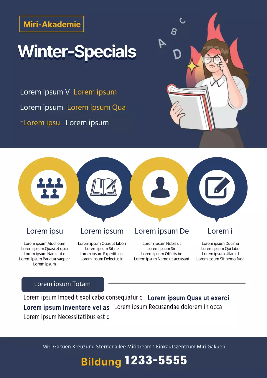 Marineblau gelb Illustration Studie Schule Werbung