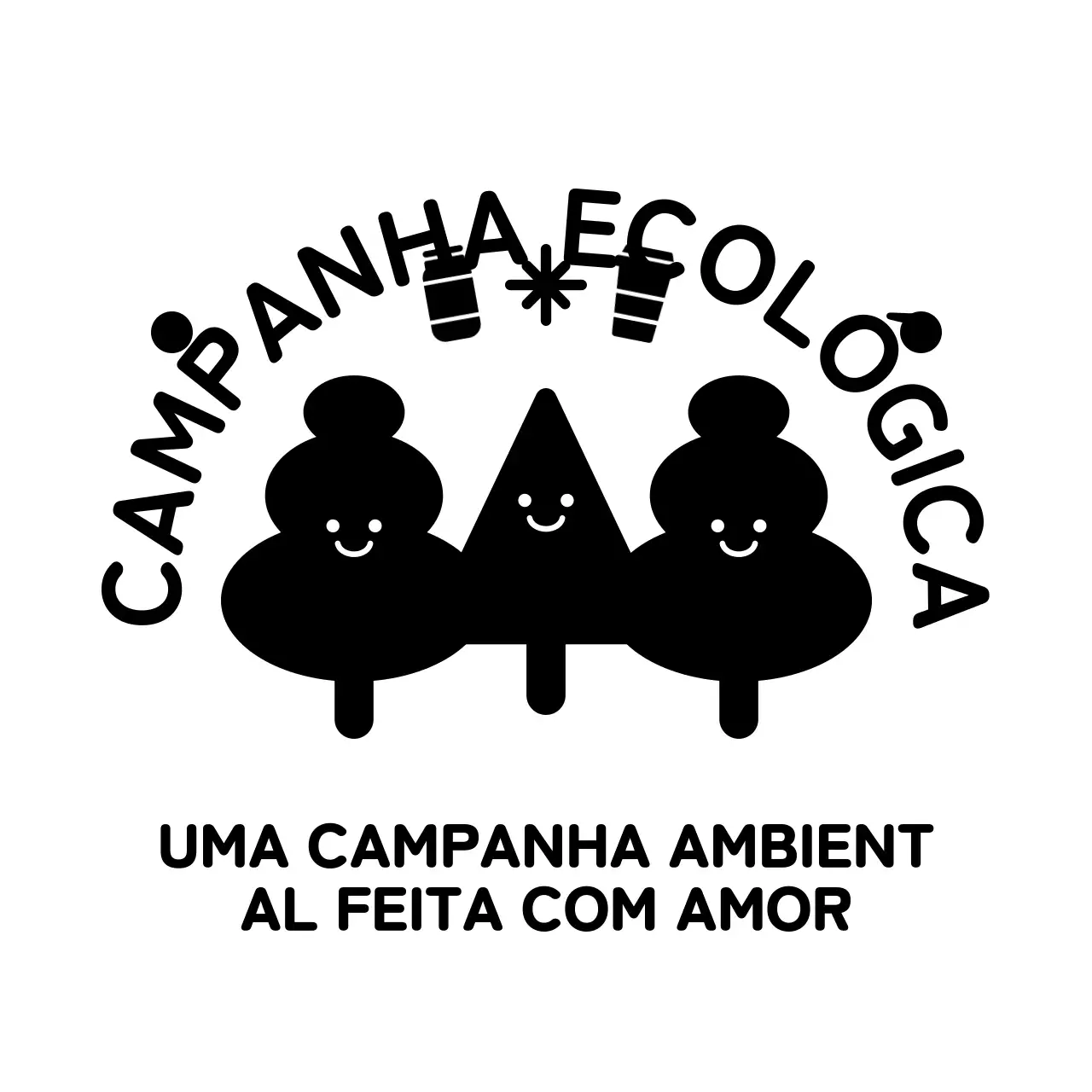 Promova campanhas ecológicas com um bonito estilo de combinação de texto e personagem de madeira