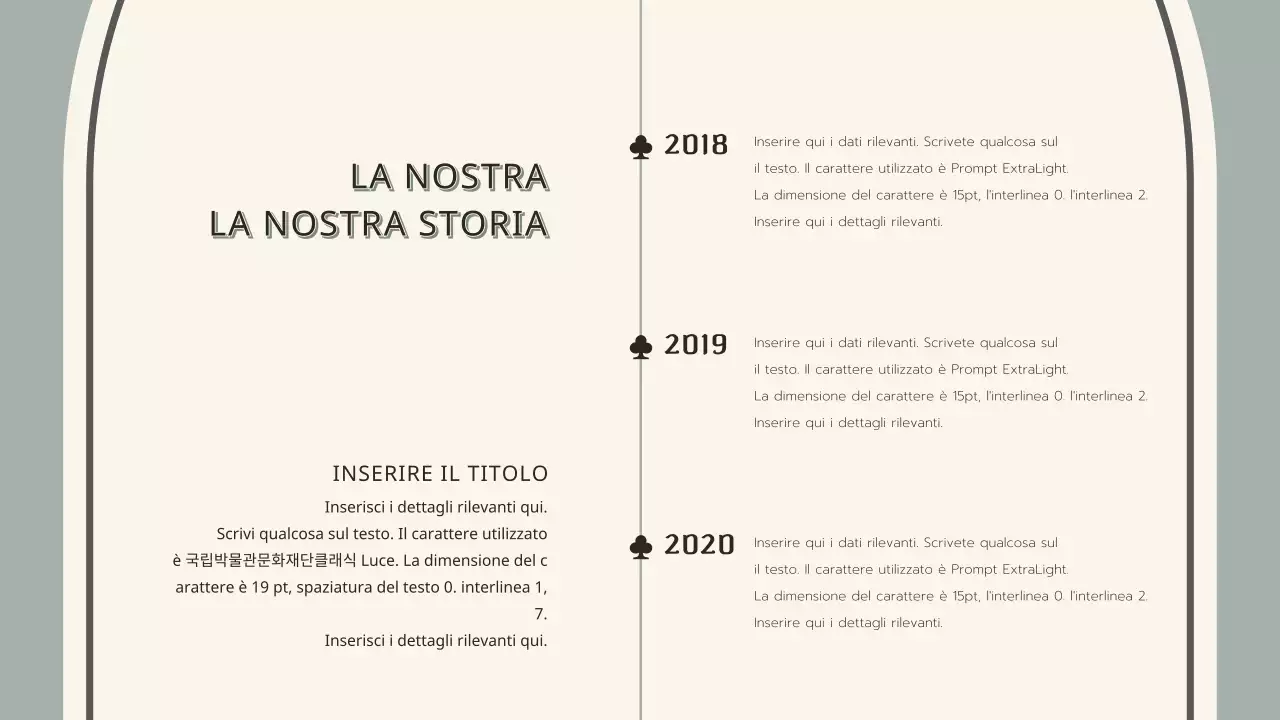 Presentazione vintage in cachi e crema