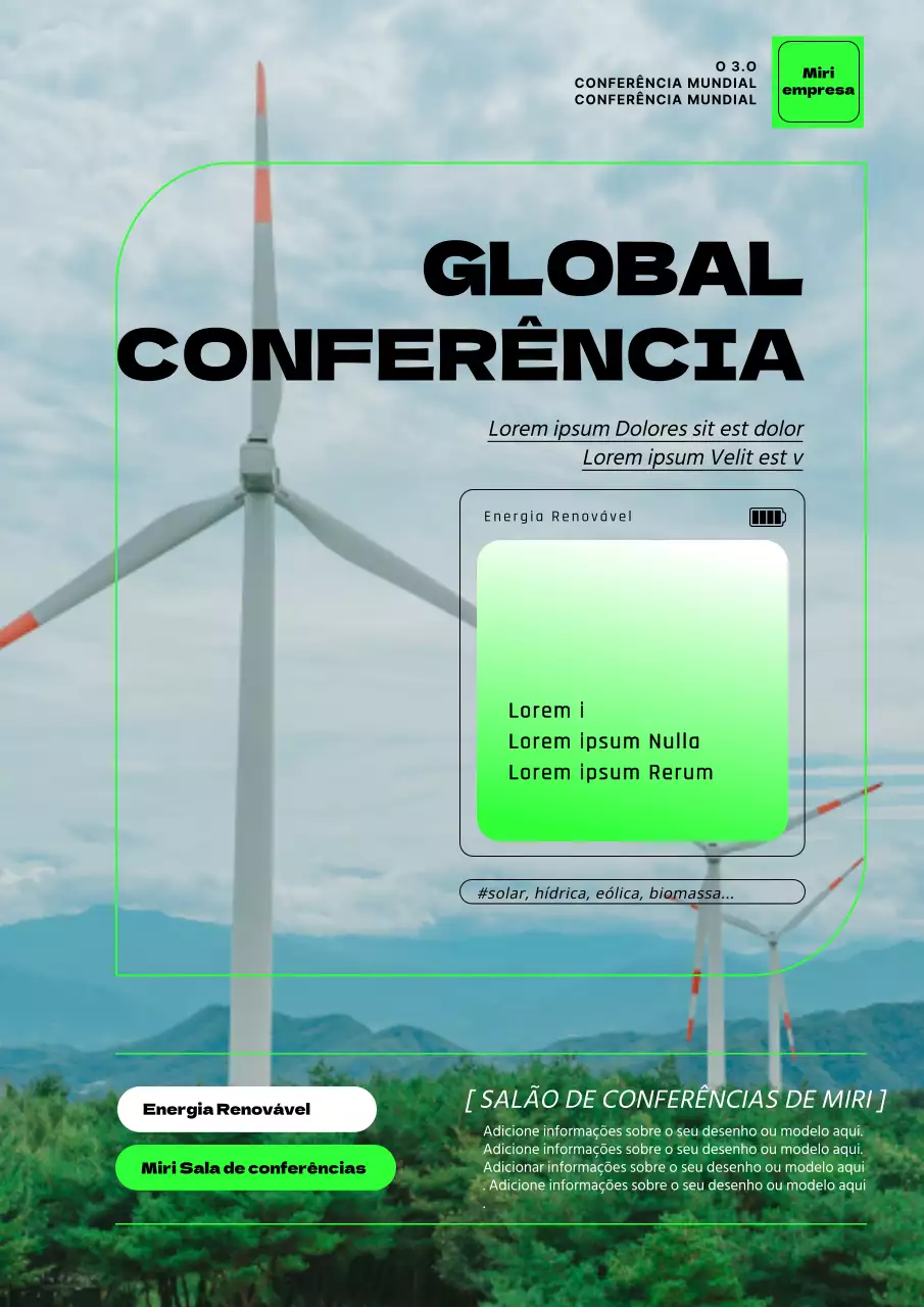 Conferência de relações públicas empresariais com um conceito moderno e ecológico