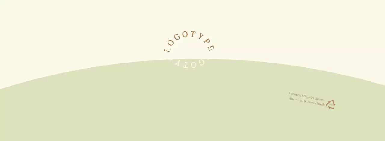 Lettrage rond jaune vert