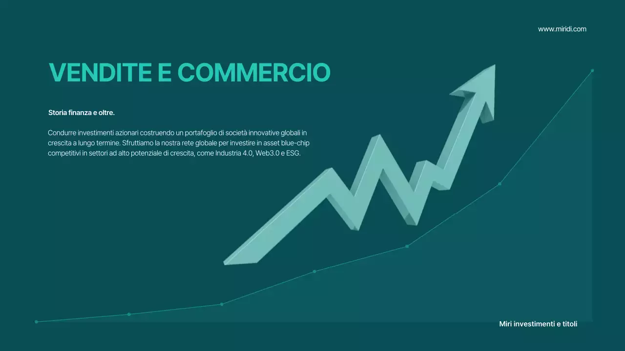 Un prospetto geometrico di una società di intermediazione in bianco e menta