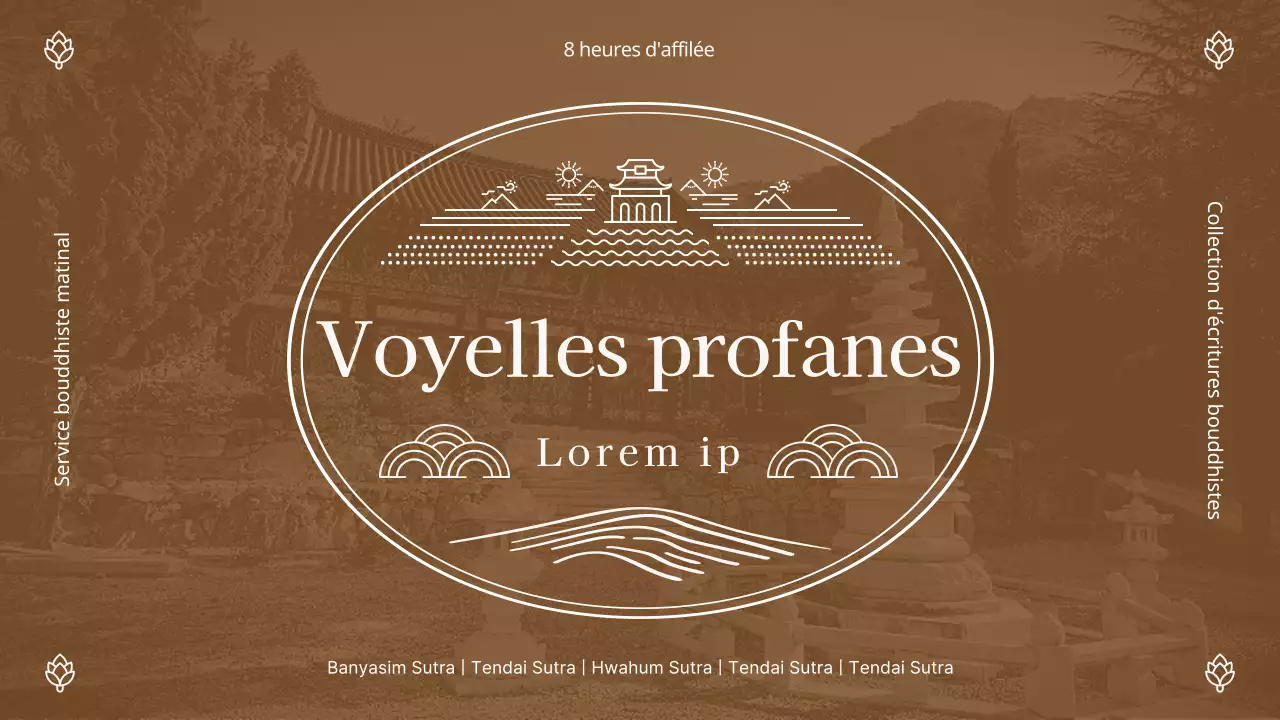 Vignette d'atmosphère bouddhiste en marron