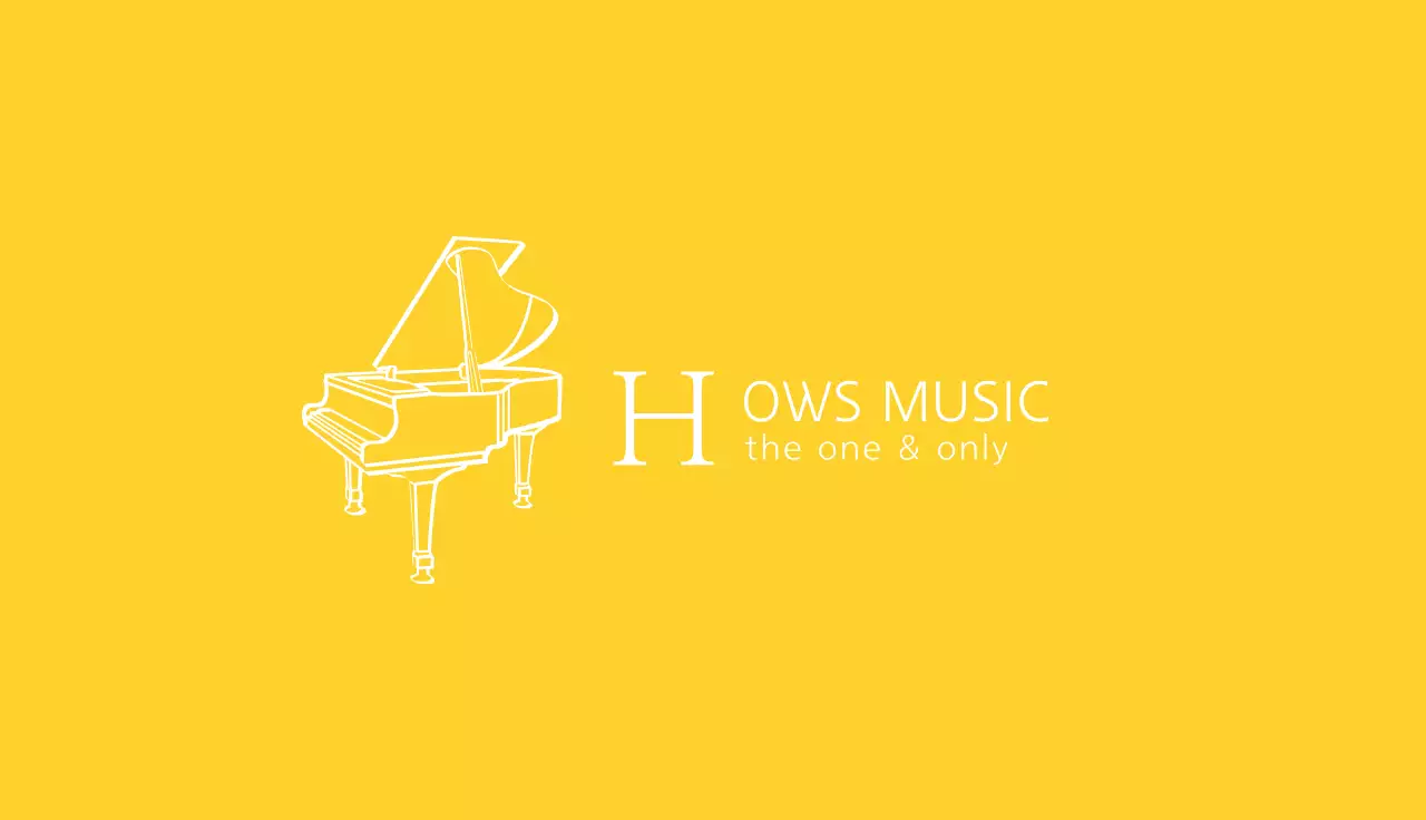 黄色 シンプル 音楽 名刺