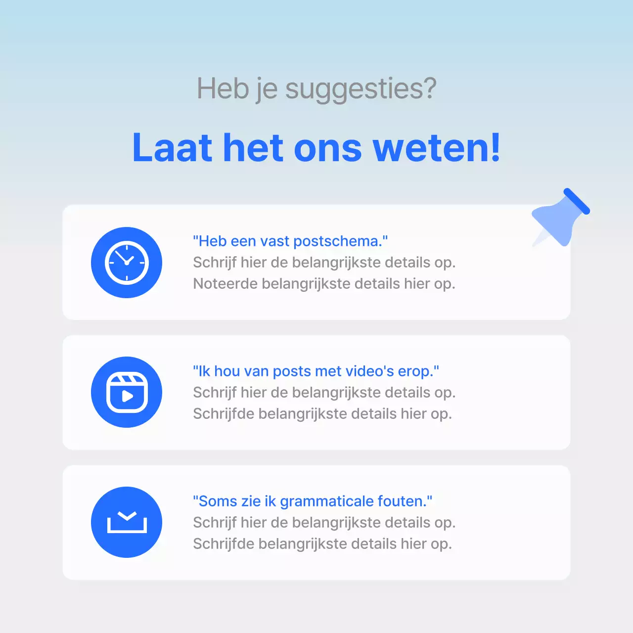 Rapport tevredenheidsonderzoek met duidelijke blauwe grafiekaccentuering