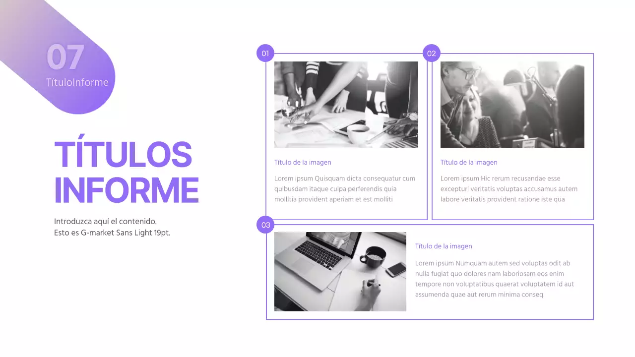 Púrpura Amarillo Concepto simple Plan de empresa