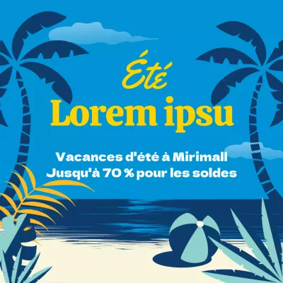 Mignons détails de vente illustrés en bleu et jaune