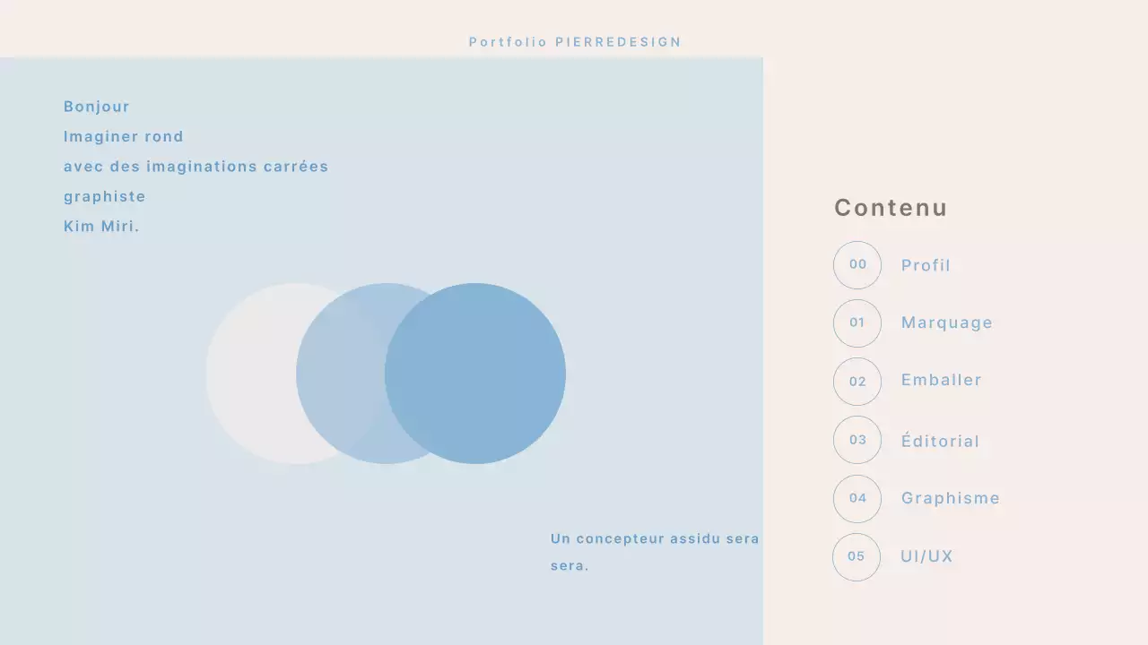 Portefeuille design moderne en beige et bleu clair