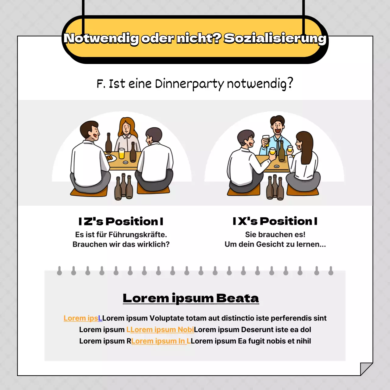 Ein einfaches gelb-graues Arbeitnehmerinterview