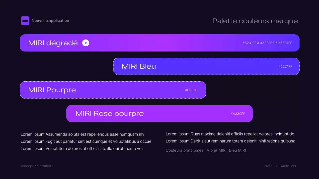 Lignes directrices de la marque "Black and purple" (noir et violet)