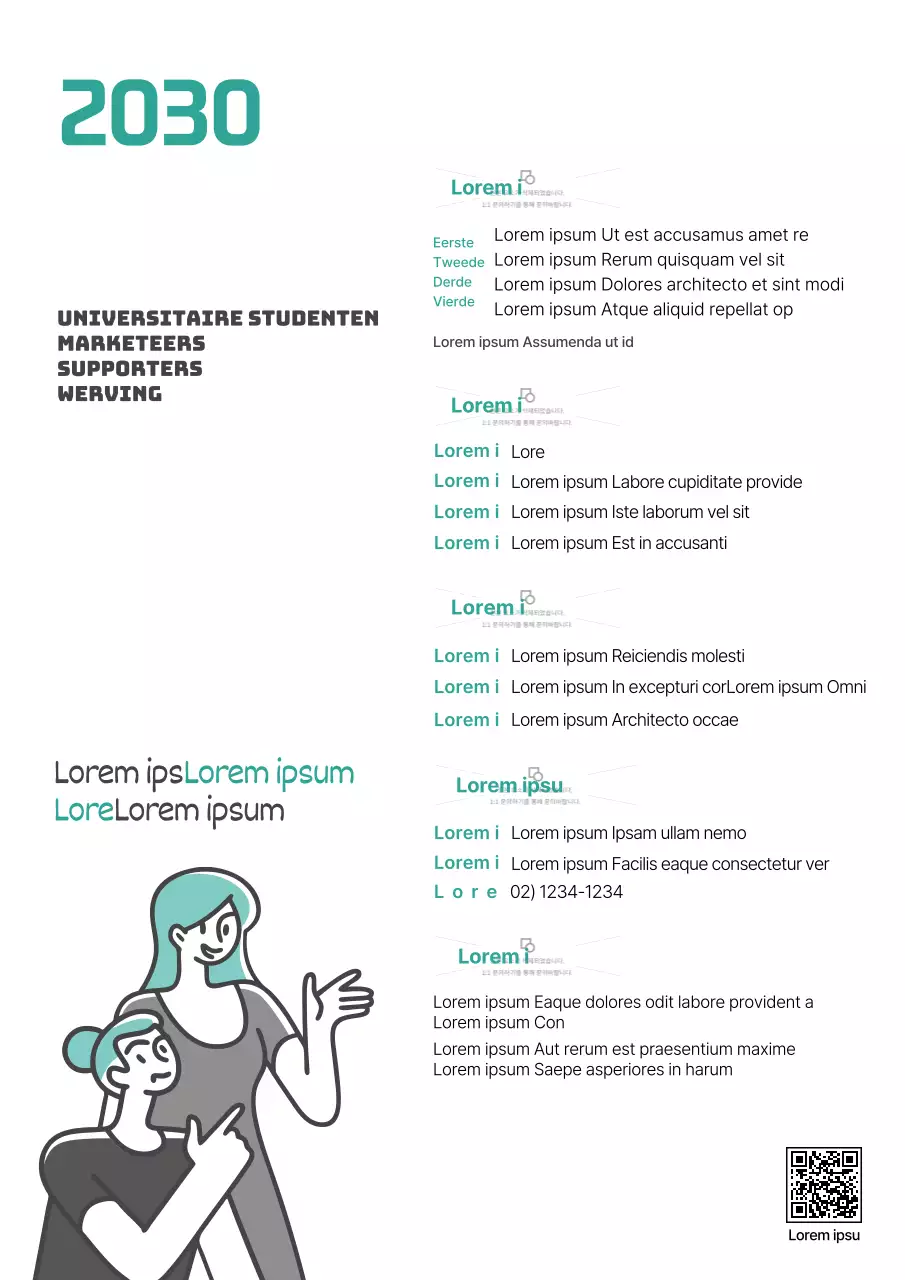 Groen en Zwart Geïllustreerd Concept Marketeer Supporters Gezocht
